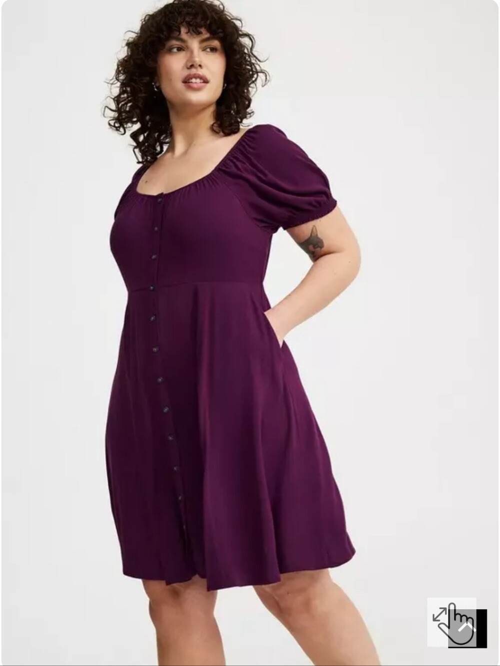 EUC Button Front Skater Mini Dress